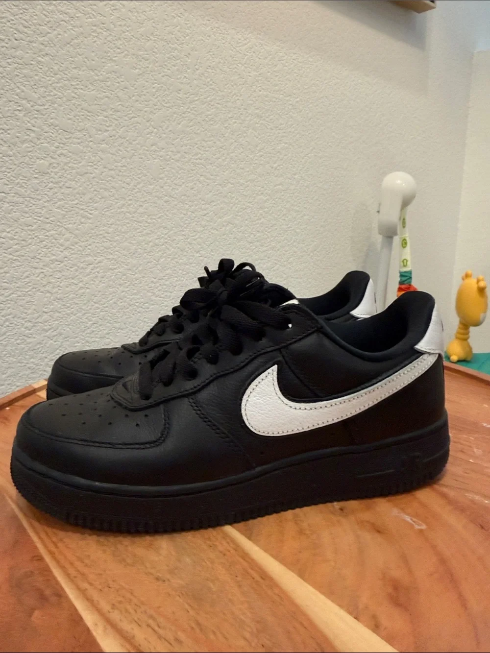 Nike Air Force 1 Kids Black and White Low-Top Sneakers